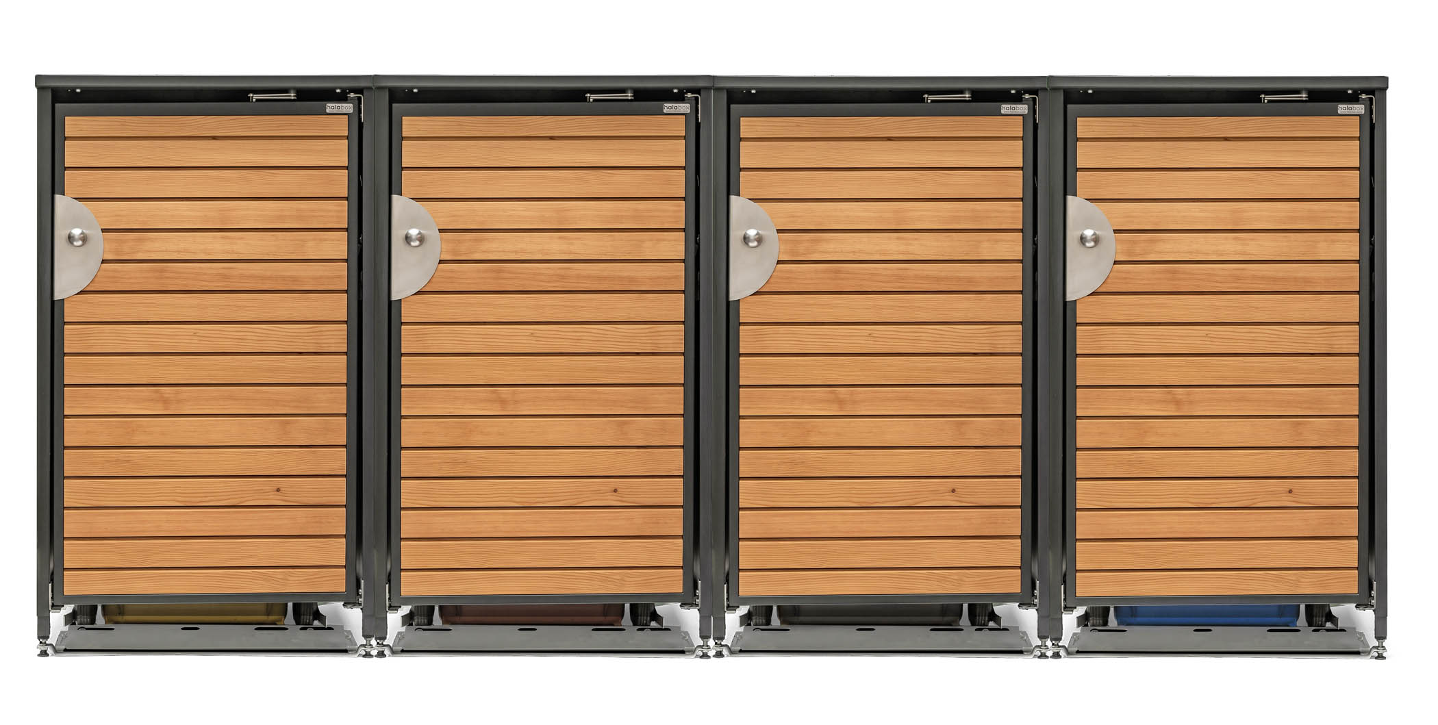 HALABOX Mülltonnenbox in Holzoptik aus Lärche