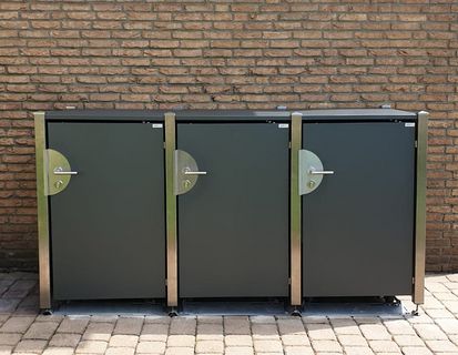 Drei HALABOX Modular für 120 bis 240 Liter Mülltonnen